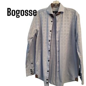 Bogosse Button Up Long Sleeve Blue M